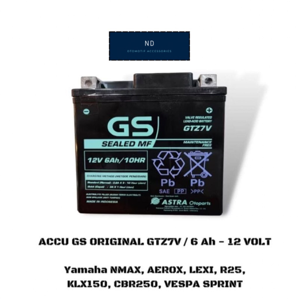 AKI KERING NMAX AEROX 12V 6AH GTZ7V GS ASTRA