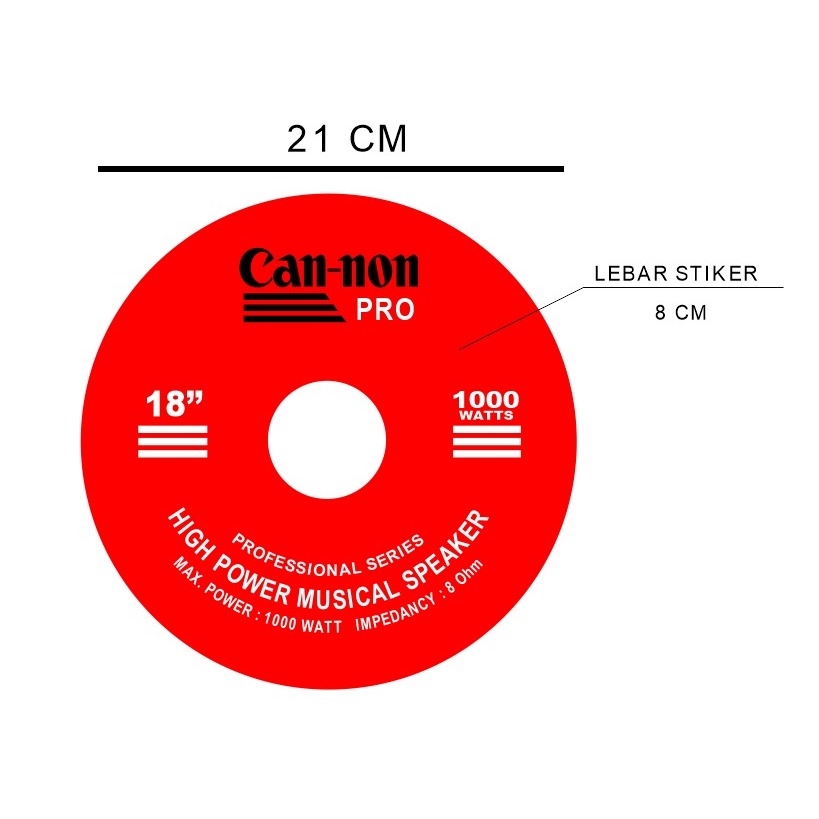 STIKER MAGNET SPEAKER SONO UKURAN 18 INC DIAMETER 21 CM