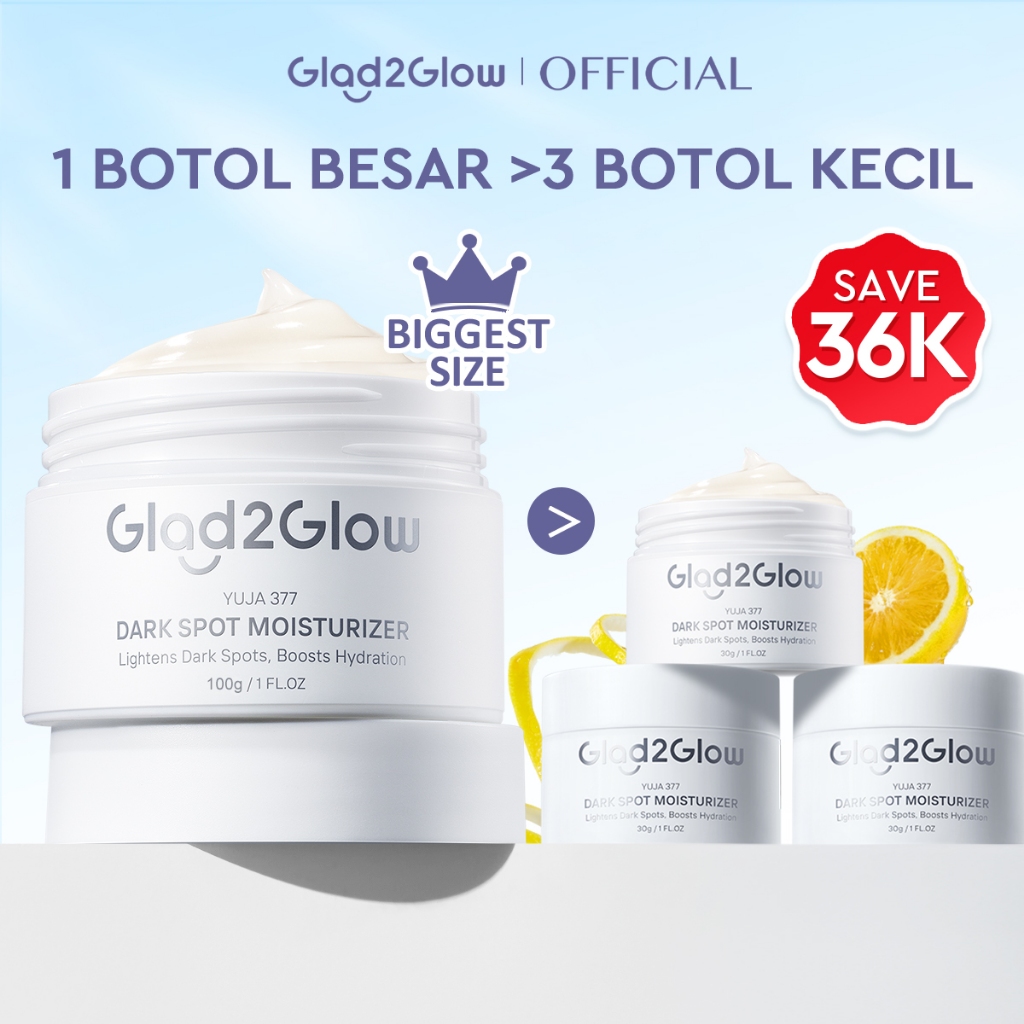 Glad2Glow Yuja Symwhite 377 Dark Spot Moisturizer 100g menghilangkan bekas jerawat brightening night
