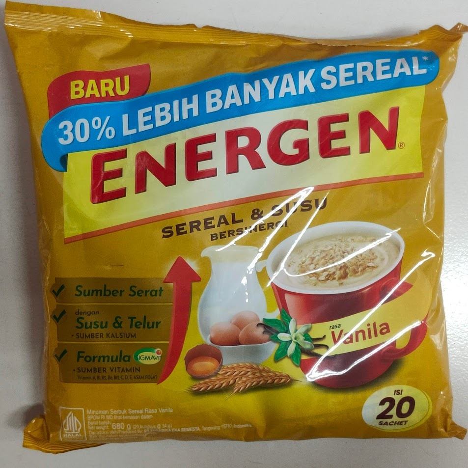 Energen Sereal Vanila pack isi 20s