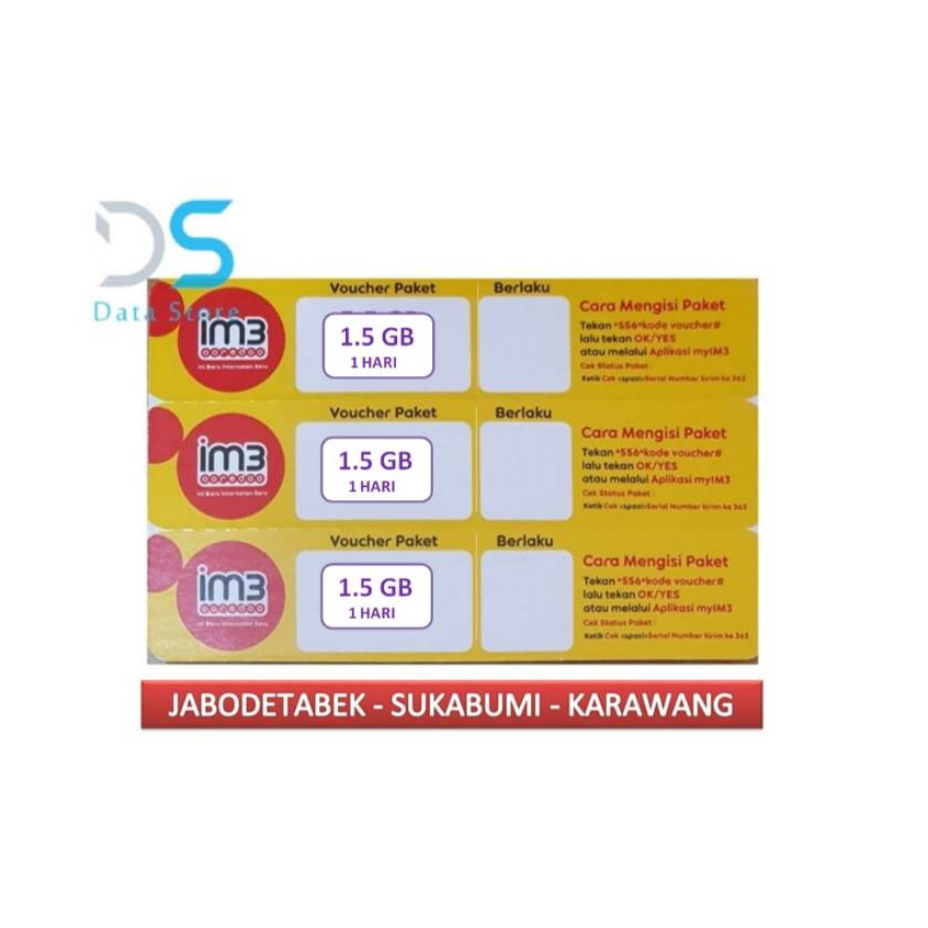 Voucher Indosat FINET 1.5 GB ( 5 GB ) 1 Hari JABODETABEK