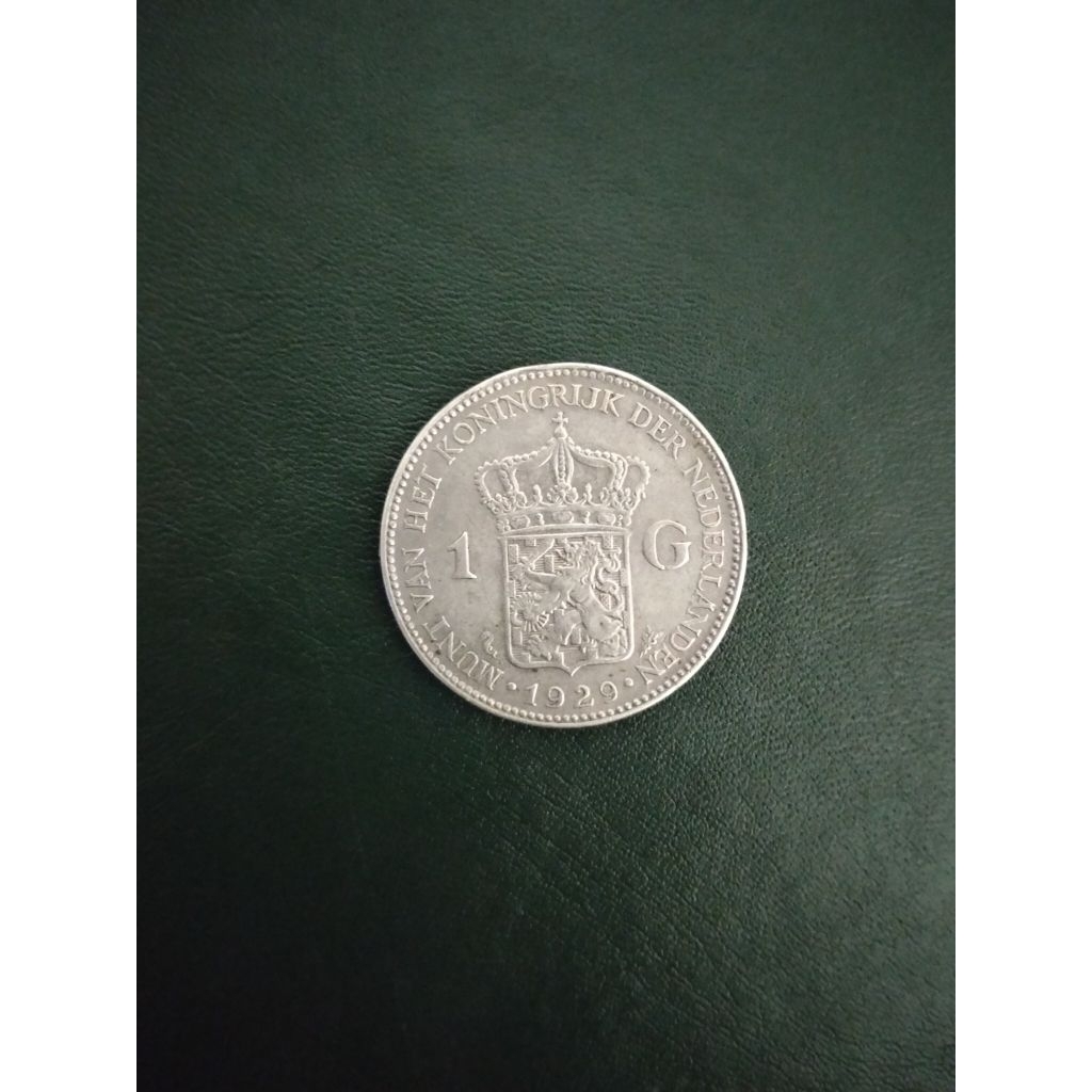 Coin perak 1 Gulden Wilhelmina 1929