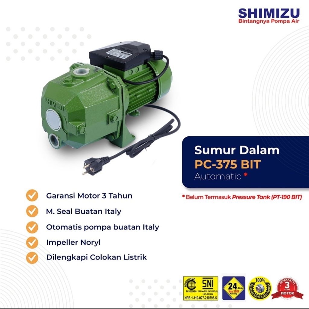 pompa air jet pump shimizu tanpa tabung