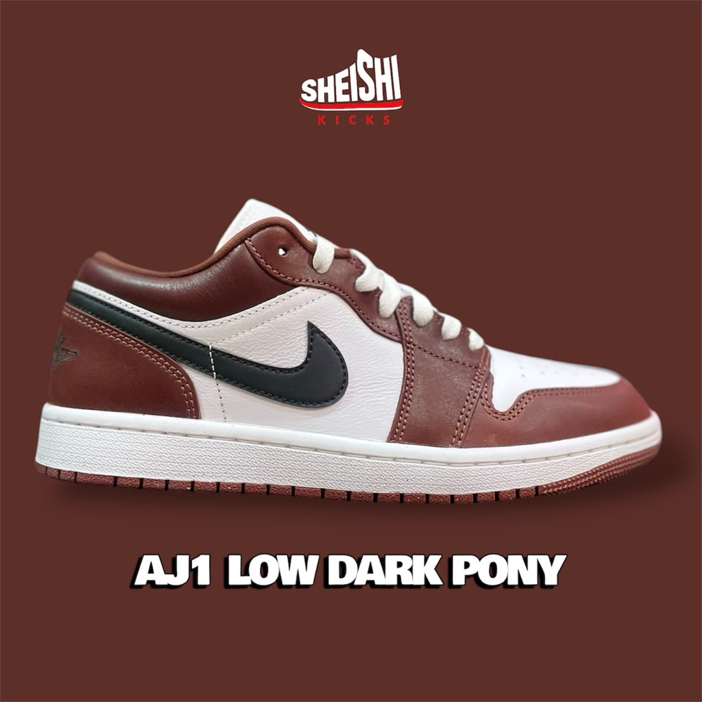Sepatu Sneakers Pria Jordan 1 Low Dark Pony