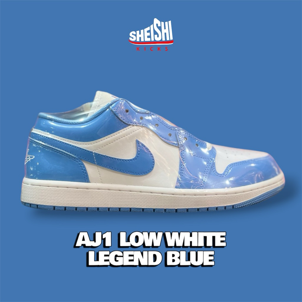 Sepatu Sneakers Pria Jordan 1 Low White Legend Blue