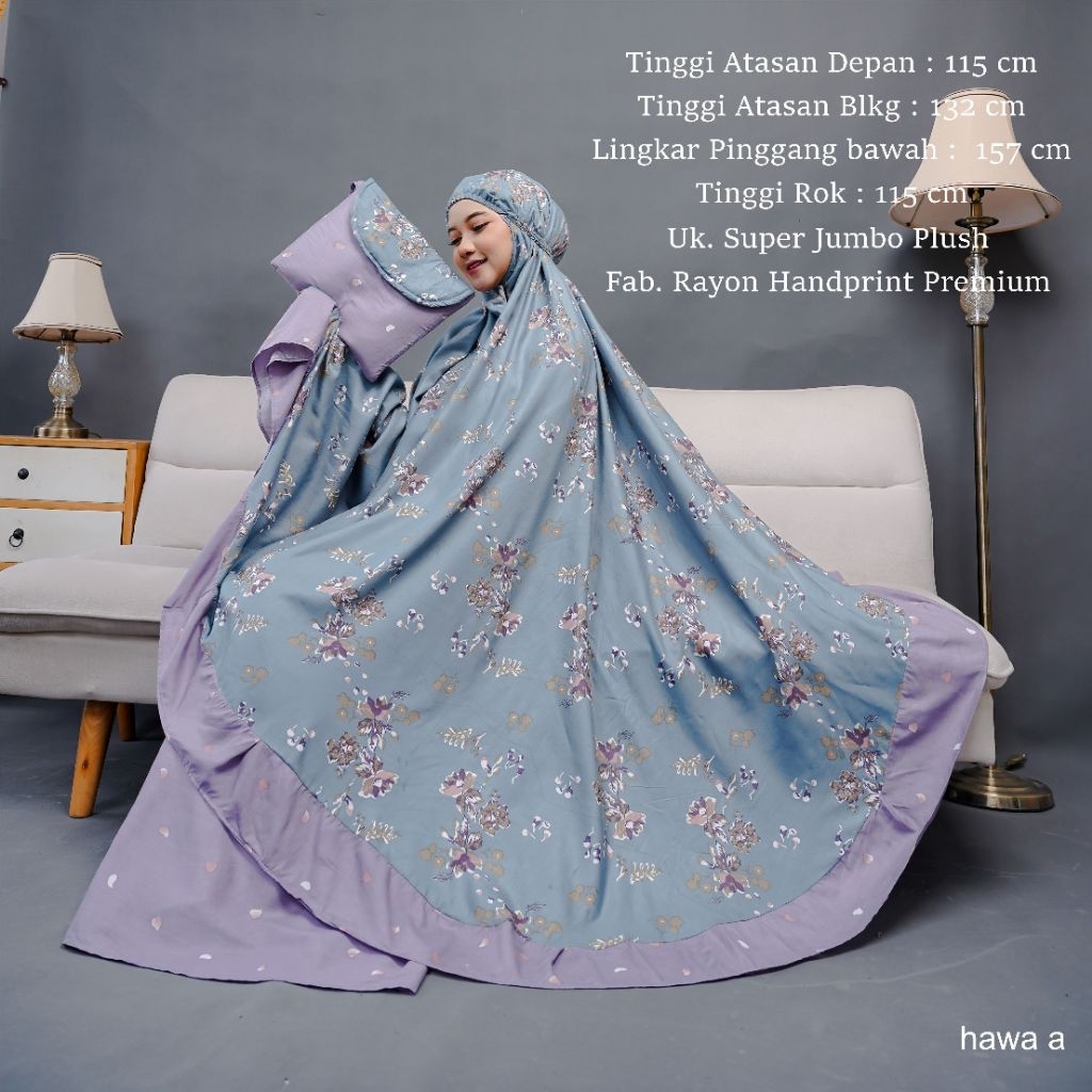 HAWA - Mukena Dewasa Size Super Jumbo | Mukena Rayon Premium