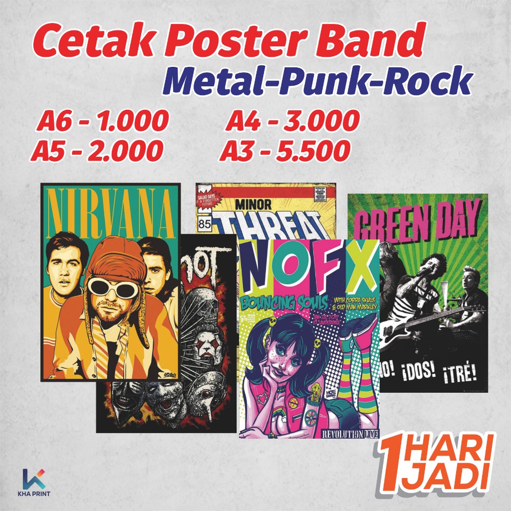 POSTER BAND BISA CUSTOM PUNK / METAL / ROCK / DLL