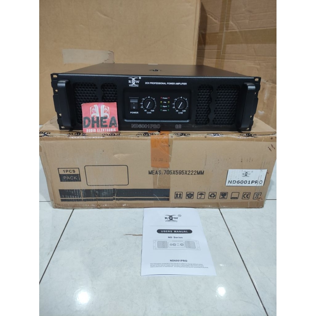 Power Amplifier RDW ND6001 PRO RDW ND 6001 pro Original Kelas GB 2 x 1500 Watt panel 3U 4 kipas gara