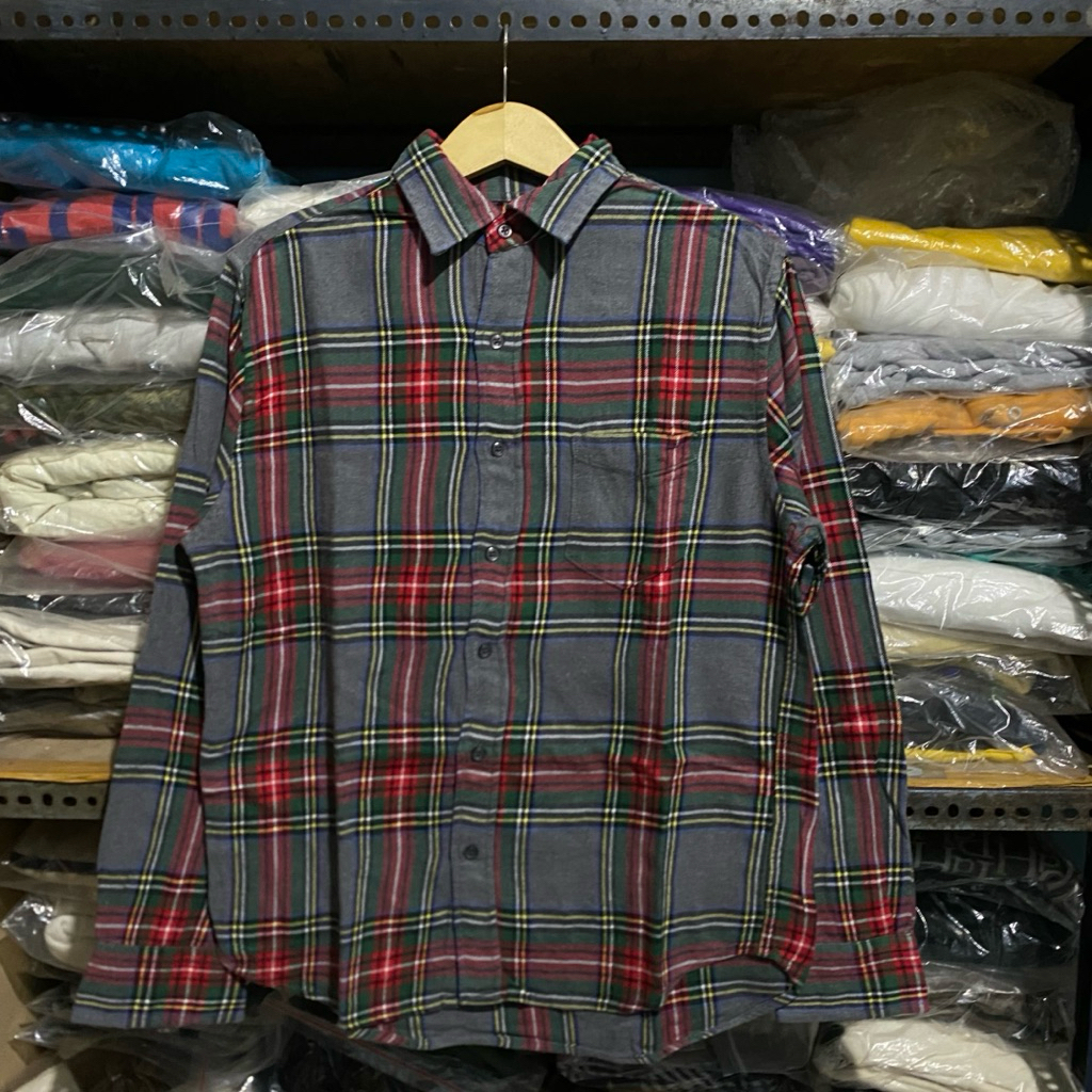 Abahouse Japan Plaid Flanel L/S Shirt Grey Size 48 70x56