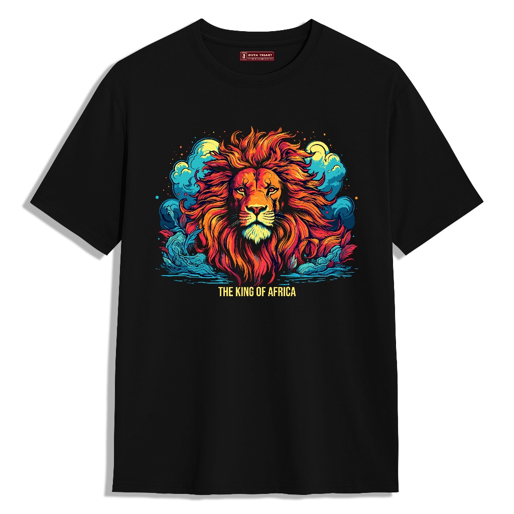 TRIART Kaos AFRICA LION - Kaos Pria Kain Katun Premium Cotton Combed 24s