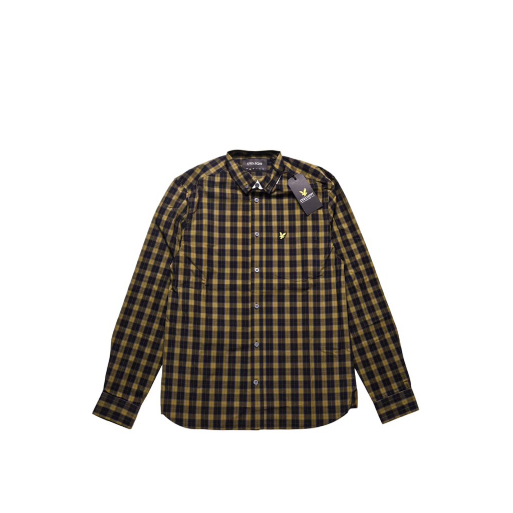 Lyle and Scott Long Sleeve Poplin Shirt black olive