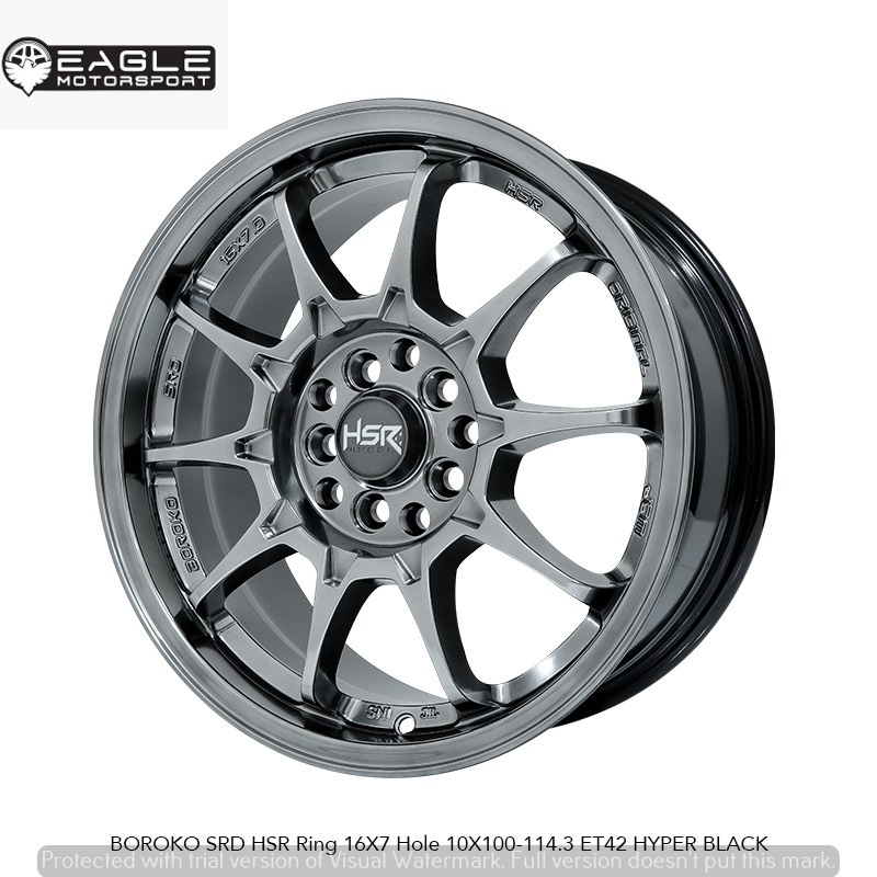 VELG RACING TIPE HSR BOROKO SRD R16 HYPER BLACK UNTUK MOBIL GRANDMAX ERTIGA LUXIO