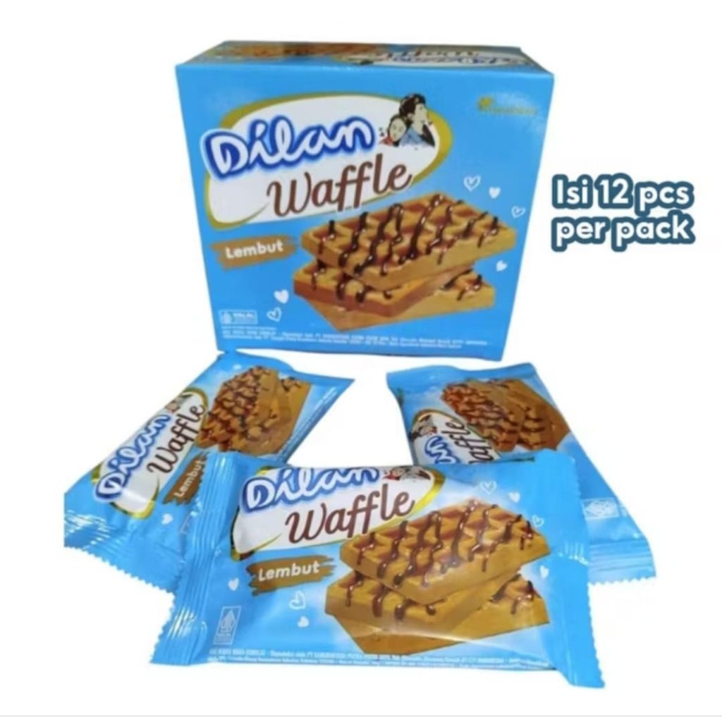 1 box dilan  waffle wafer coklat  isi 12s eceran 2000