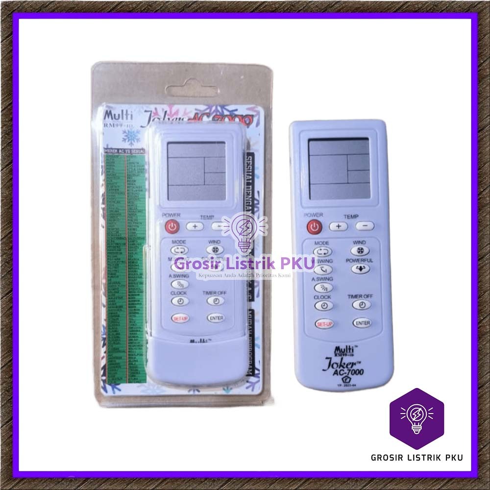 Remote AC Joker AC-7000 Remote AC Multi Segala AC Remote Joker AC Serbaguna Untuk Semua AC