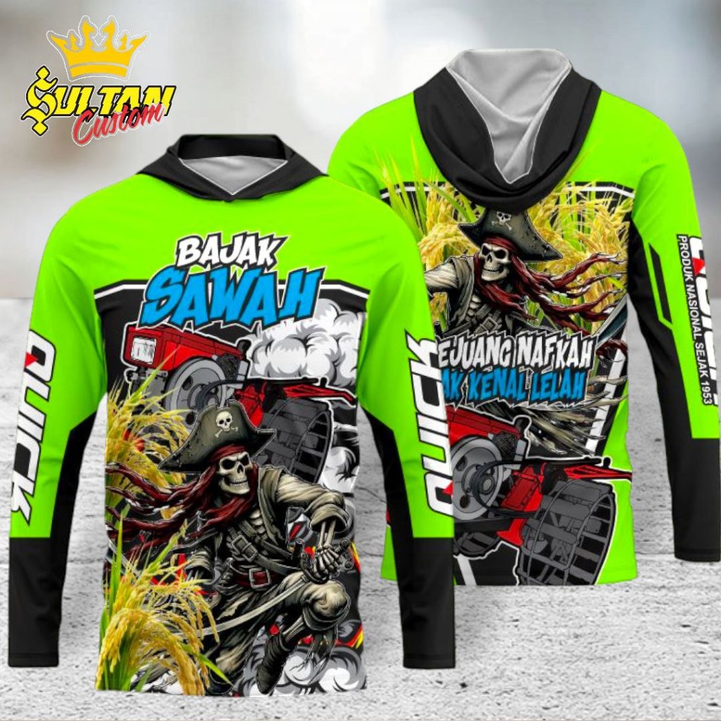 Jersey Traktor Sawah Kaos Traktor Lengan Panjang Full Printing