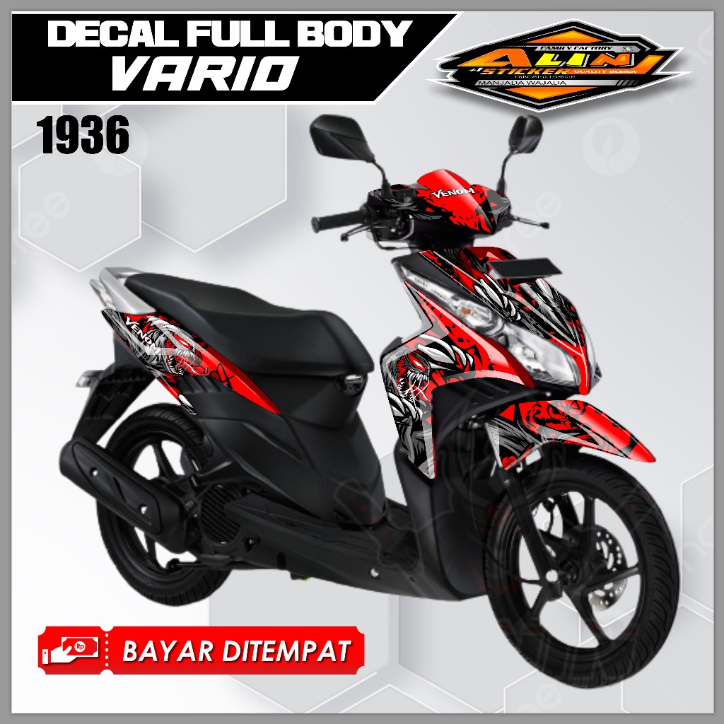 1936 Sticker decal motor vario karbu 110 techno Fullbody skotlet full set desain variasi venom