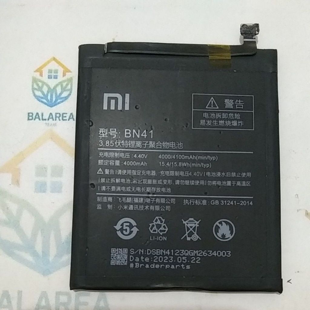 Baterai Battery Redmi note 4 MTK BN41 lokal copotan normal