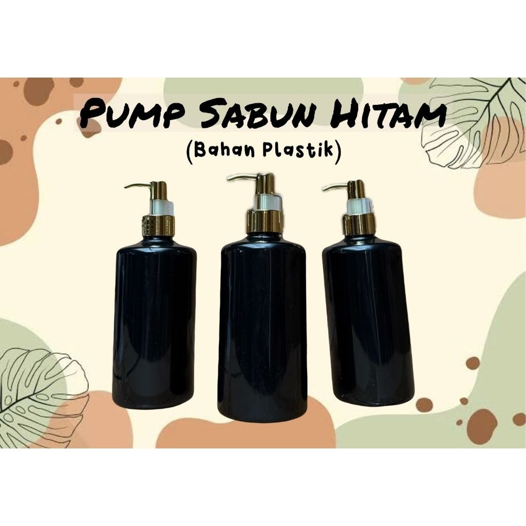 Botol Sabun Plastik Hitam Pump Soap Shampo Tumbler Dispenser Sabun Souvenir