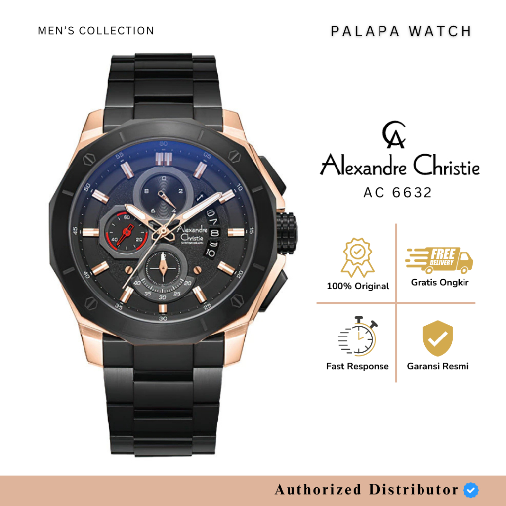 Jam Tangan Pria Alexandre Christie AC 6632 / AC 6560 Rantai Original