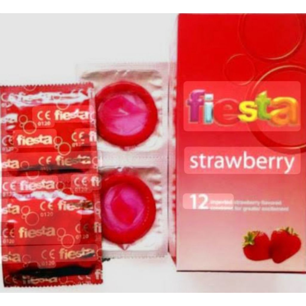Fiesta imported condoms Strawberri Isi 12