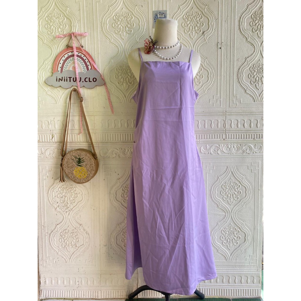 Dress pantai bodyline press body lylac dress