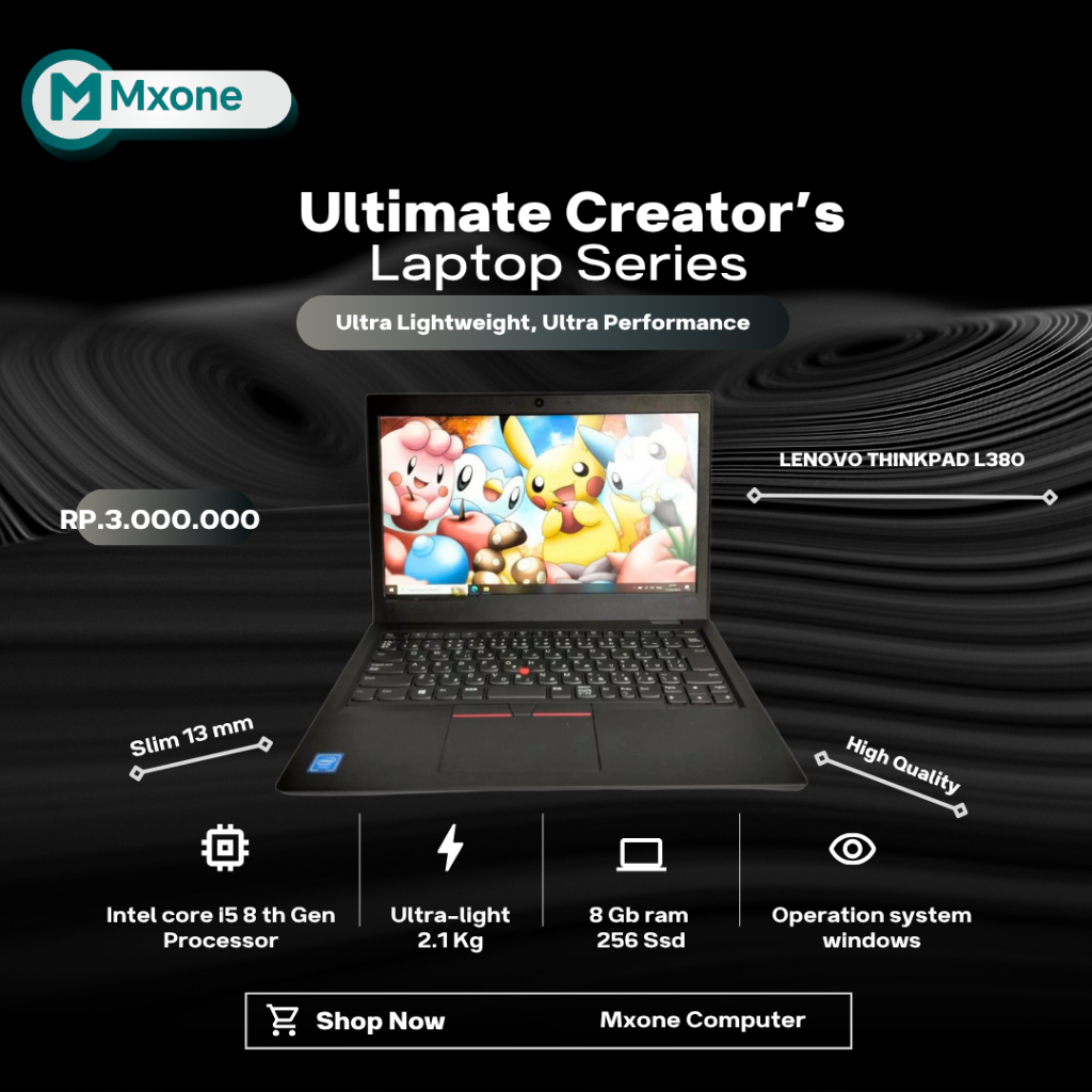 Lenovo Thinkpad L380 L390 berkualitas intel core i5 windows garansi