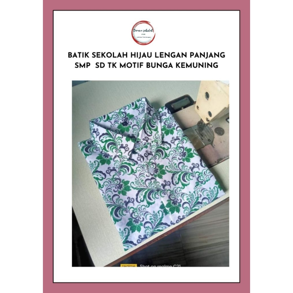 BAJU BATIK KEMUNING SEKOLAH SMA LENGAN PANJANG PENDEK
