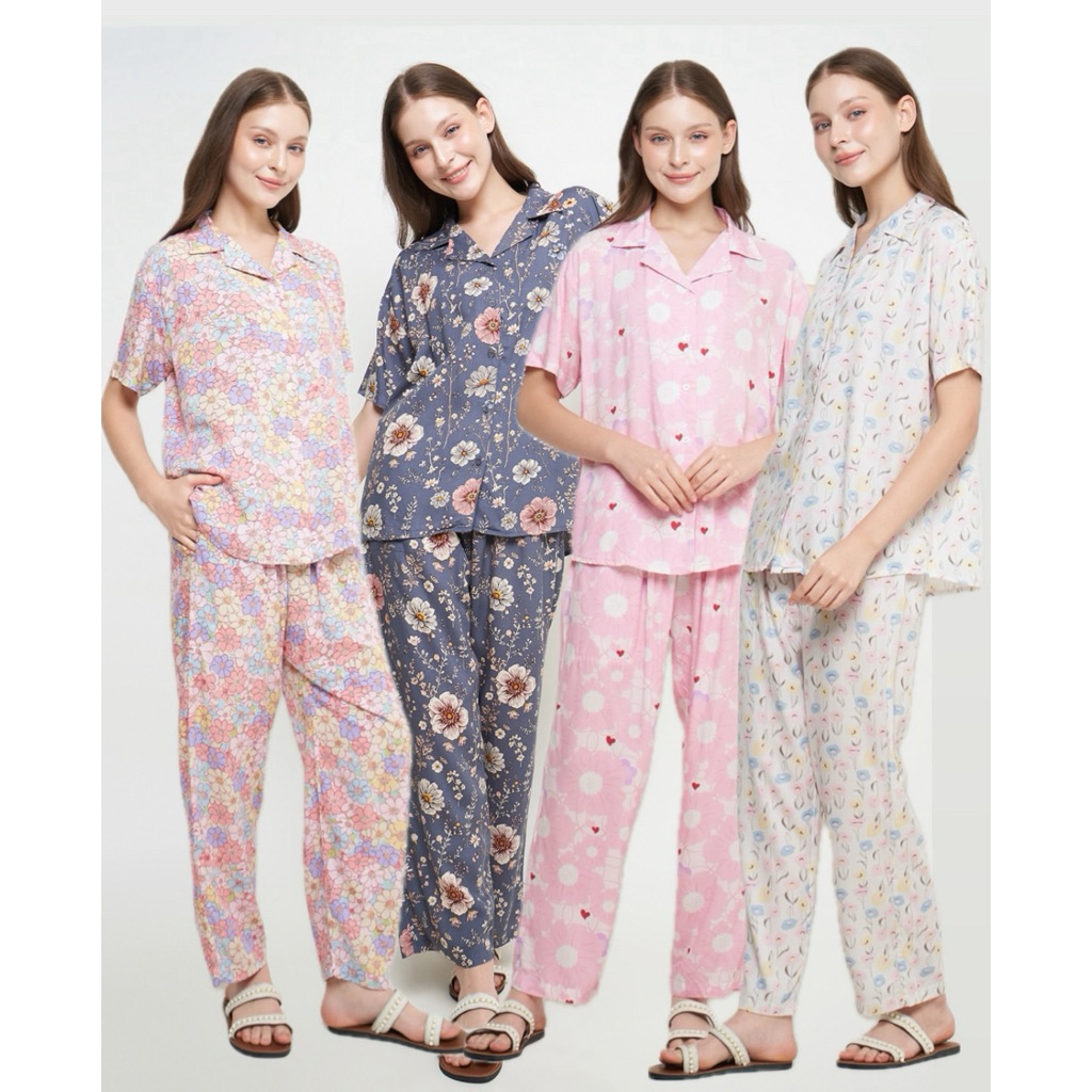 MIA SET | ONE SET PIYAMA RAYON KEKINIAN PREMIUM MURAH