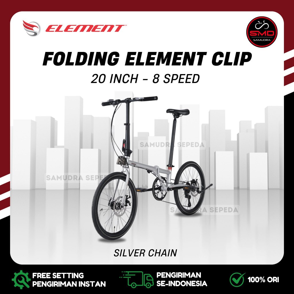 Sepeda Lipat Folding 20 Element CLIP 8sp Murah BDG