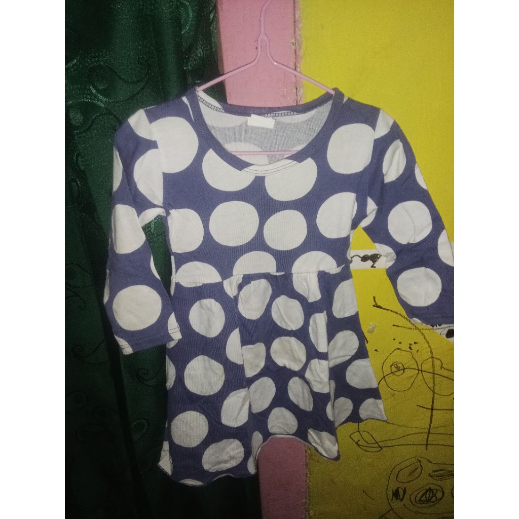 Preloved gamis anak 1-2 tahun atau lebih Polkadot