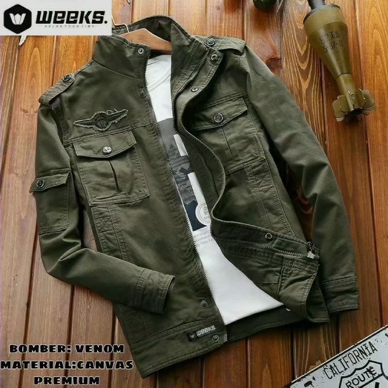 Jacket Bomber Canvas Venom Pria Jacket Pria Premium Jacket Model terkini