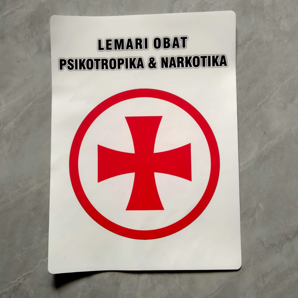Stiker Vinyl Obat Psikotropika dan Narkotika untuk Lemari