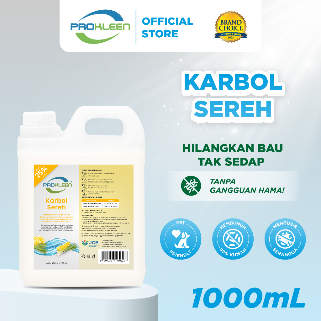PROKLEEN Karbol Sereh Antibacterial 1000mL