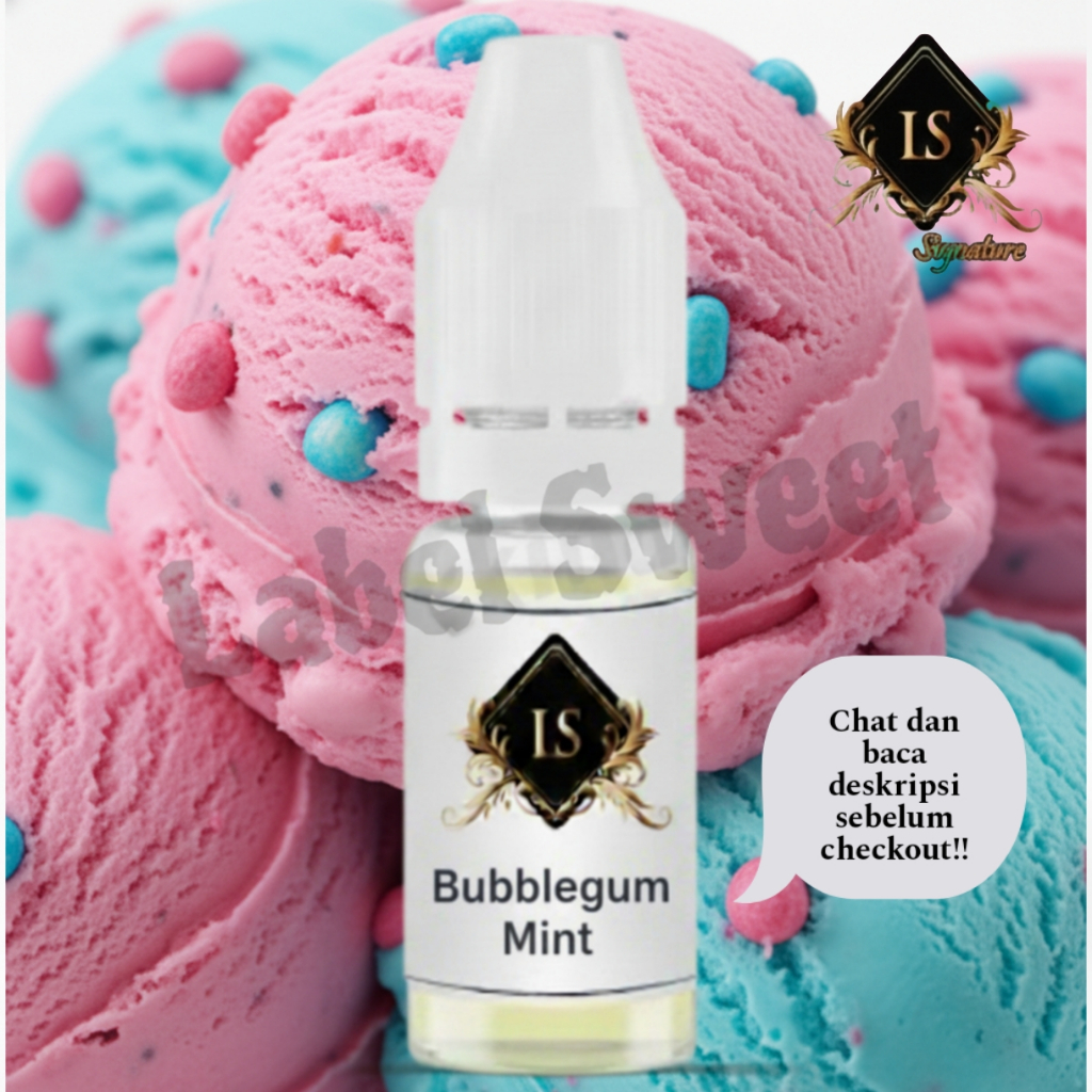 LS BUBBLEGUM MINT ESSENCE PERASA FLAVOUR 30ML DAN 60ML