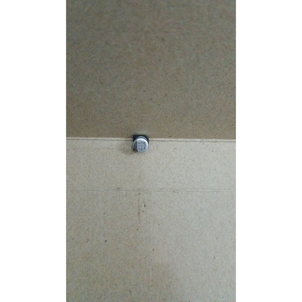 6351 kapasitor elco 100uf 100 uf 16v 16volt 16 volt smd tempel