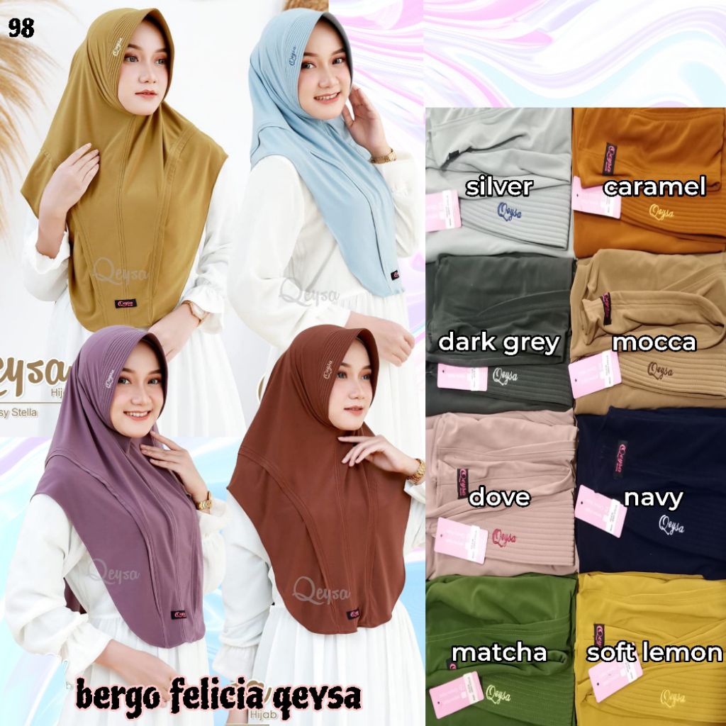 bergo felicia qeysa hijab 154 | bergo daily Jersey felicia | bergo qeysa hijab