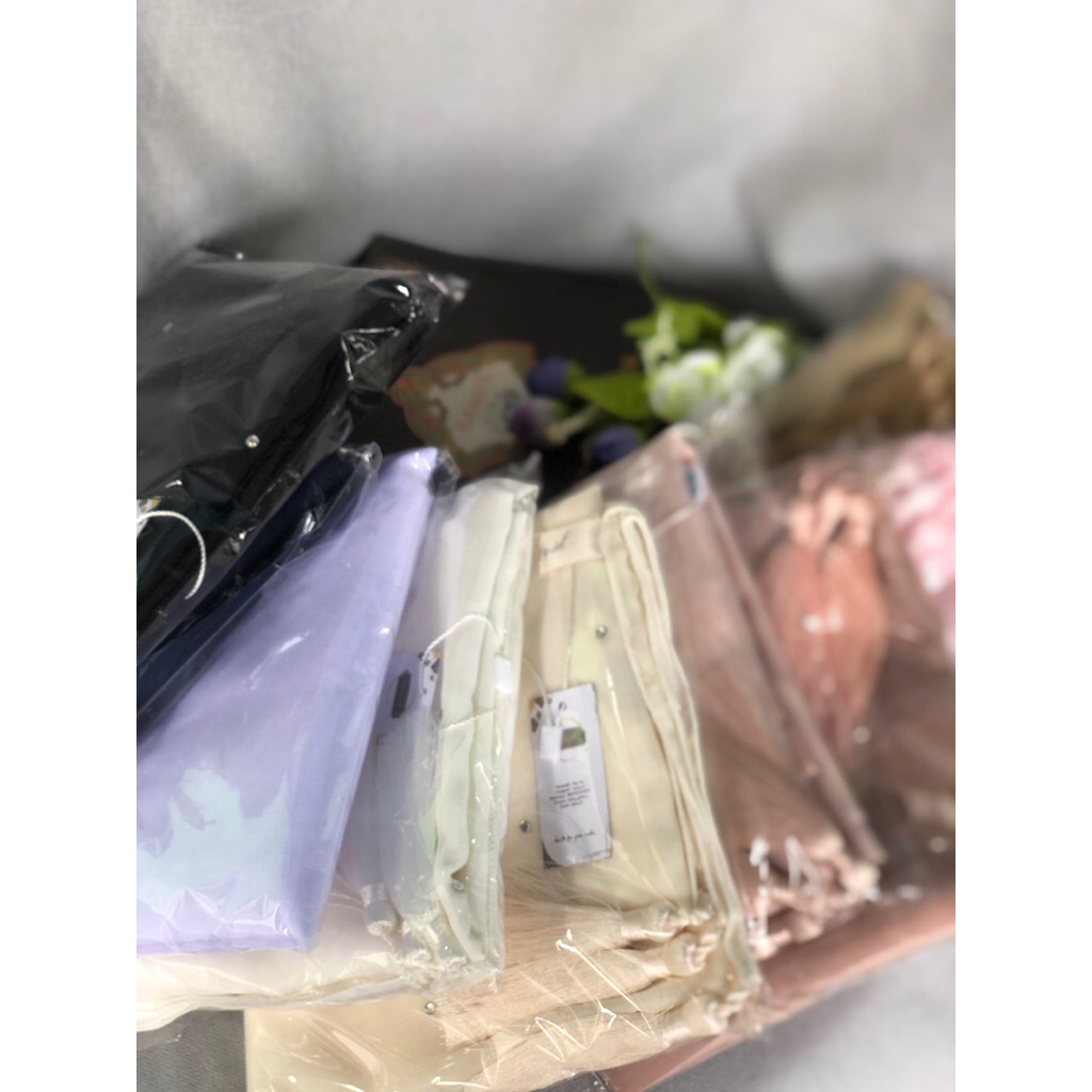 Jilbab Paris Jadul Segiempat Tassel Swarovski