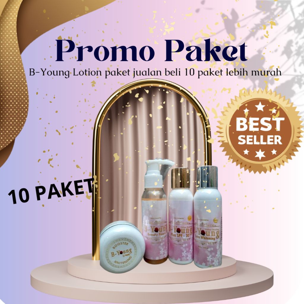 B-Young lotion paket usaha 10 paket lotion 100ml plus booster 30gr hb pemutih