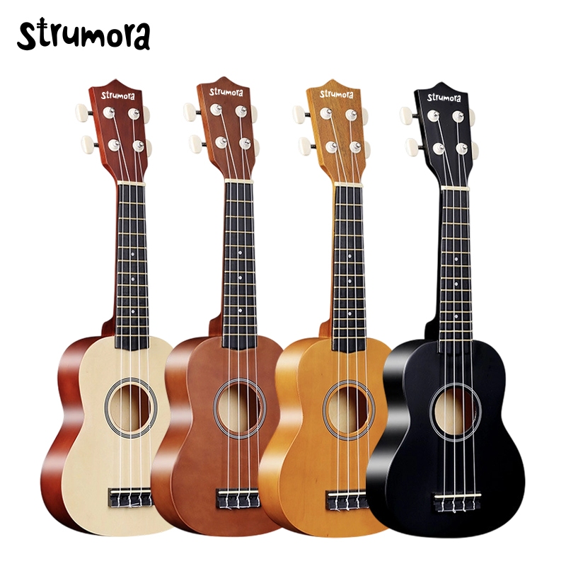 STRUMORA Ukulele 21 inci untuk Pemula Kit Ukelele Kayu Hawaii untuk Anak-anak Dewasa Siswa Pemula Pa