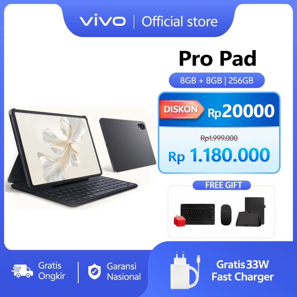 [Produk Terlaris Double 12] VIV0 Asli Baru Pad Pro Tablet Android 11.6 inci HD 5G 90Hz Tablet PC pro