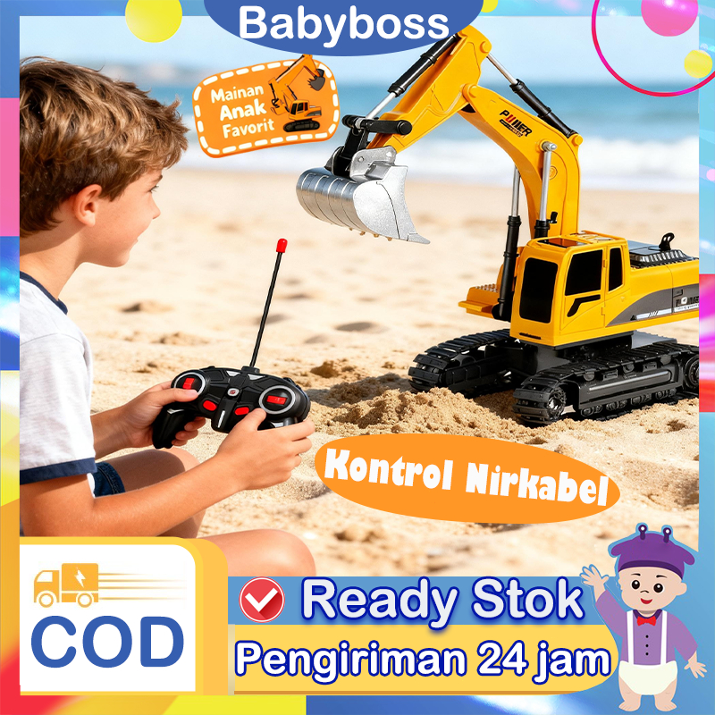 Babyboss RC Excavator 1:12 Full Metal  Huina Excavator Remote Control Besi Besar Mainan Anak Laki La