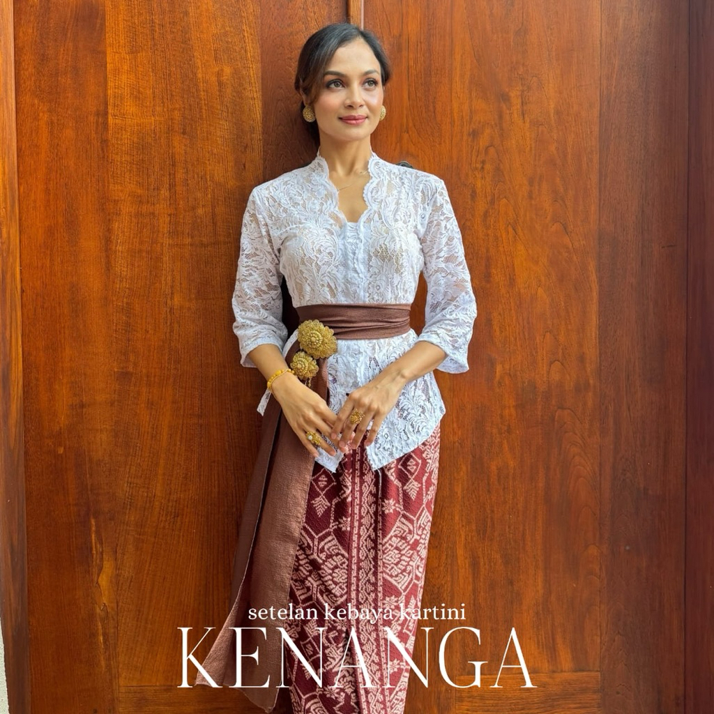 Setelan Kebaya Bali Brokat Kenanga Special Putih | Kebaya Brokat | Kebaya Putih | Kebaya Kartini | K