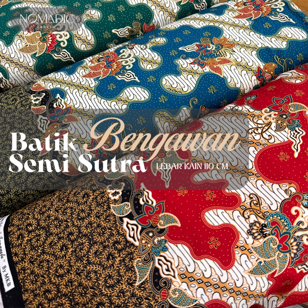 ½ Meter Kain Batik Semi Sutra Bengawan | Kain Batik Premium | Kain Batik Sutra