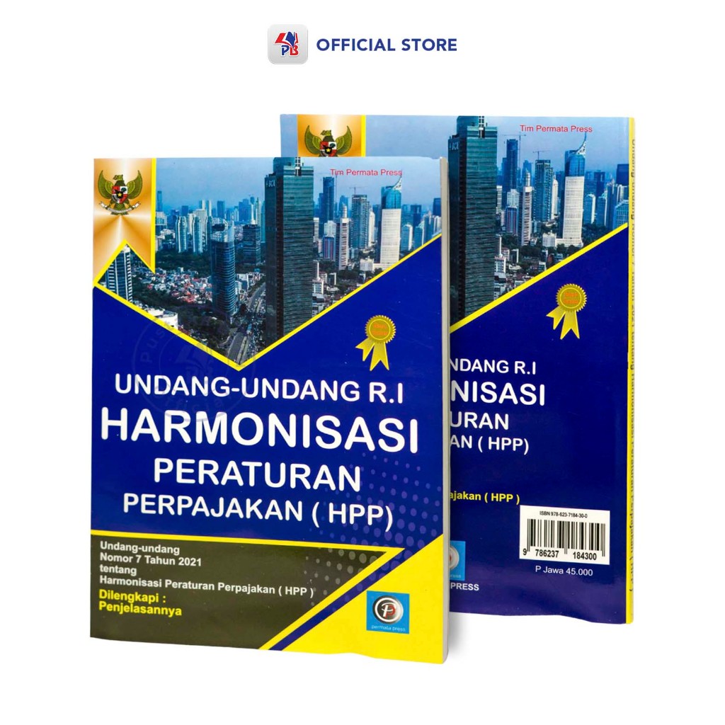 Buku Undang undang RI Tentang Harmonisasi Peraturan Perpajakan (HPP) / PERMATA PRES - PMP