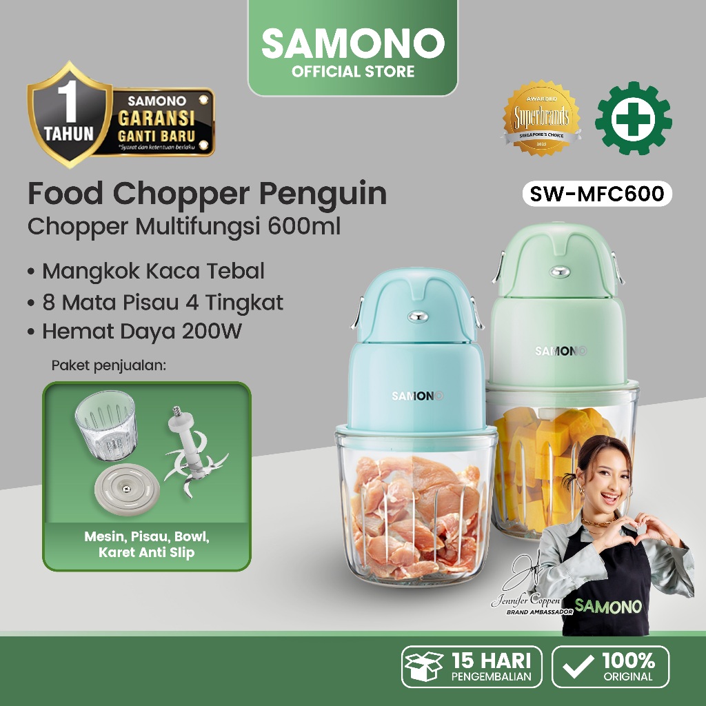 SAMONO Food Chopper 600ml Serbaguna coper daging dan bumbu chopper daging dan bumbu coper bumbu serb