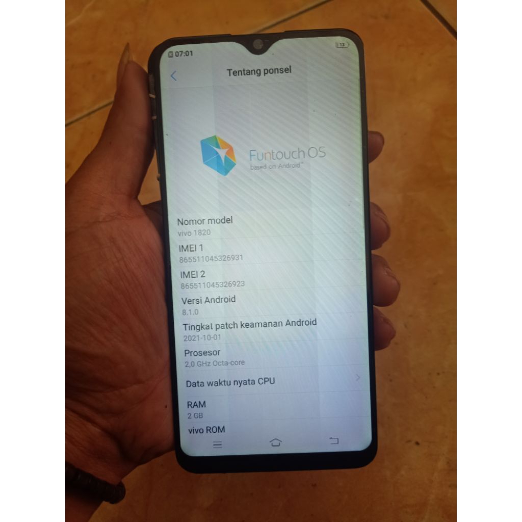 LCD ORIGINAL CABUTAN VIVO Y91C
