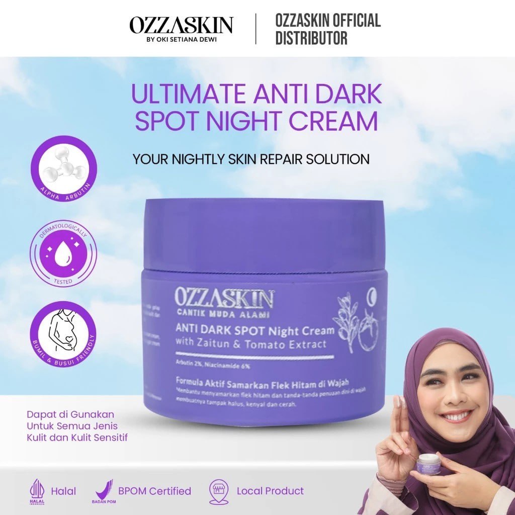 Ozzaskin Night Cream Whitening Glow penghilang flek hitam
