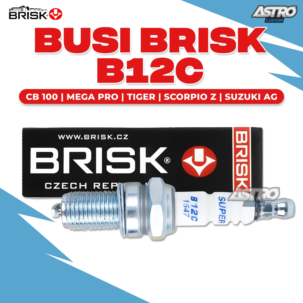 Busi Motor BRISK Honda Tiger SCORPIO Suzuki AG 200 Lengkap DLL Copper B12C