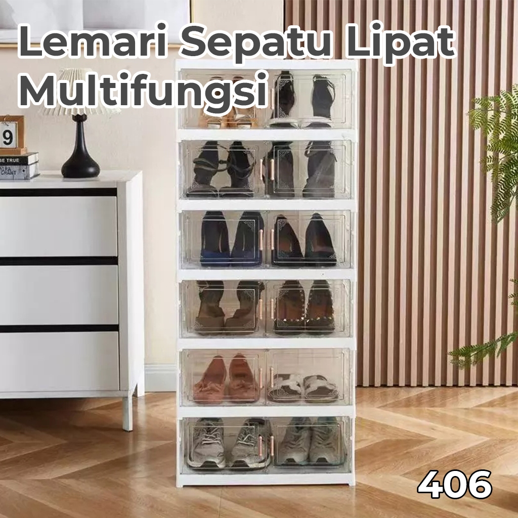 Rak Sepatu Lipat/Lemari Tas/Rak Buku Rak Multifungsi Kokoh