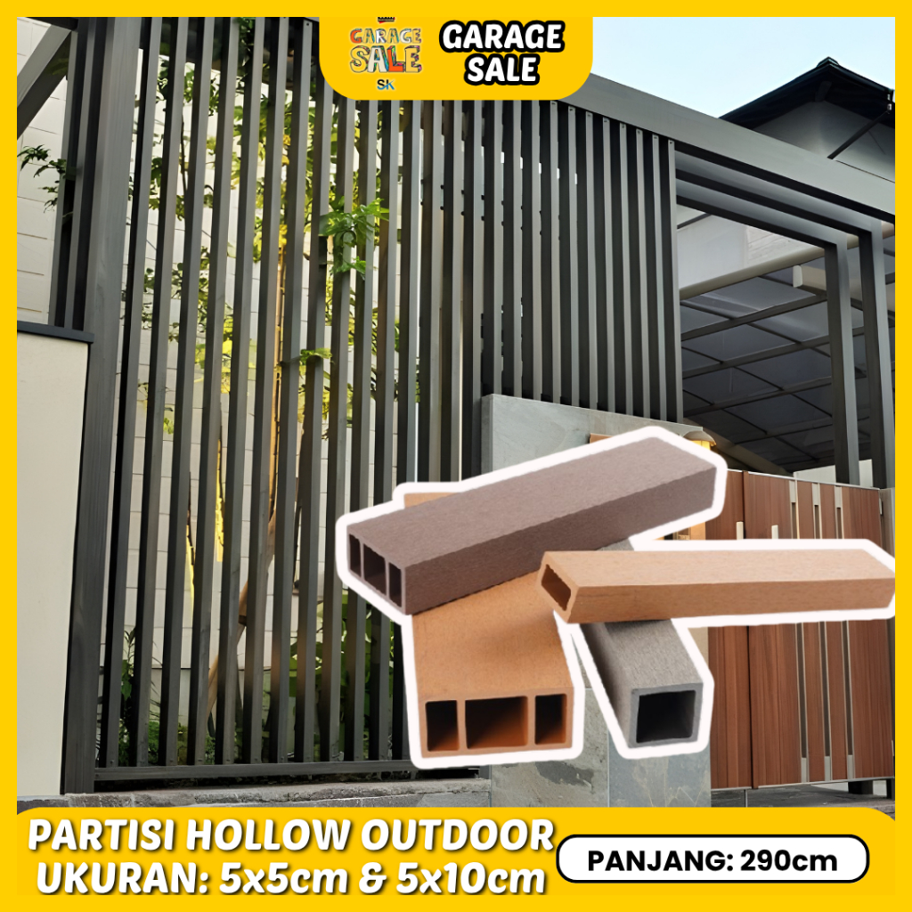 Timber Tube WPC 5 X 5cm | WPC Hollow 5cm X 10cm Kotak Outdoor | WPC Kisi Penyekat Kotak Outdoor